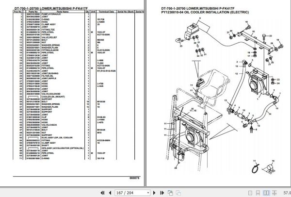Tadano Crane DT 700 1 20700 Lower Mitsubishi P FK417F Parts Catalog 2