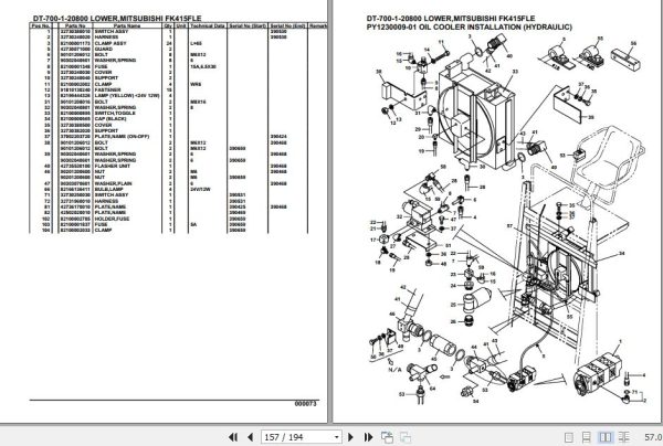 Tadano Crane DT 700 1 20800 Lower Mitsubishi FK415FLE Parts Catalog 2