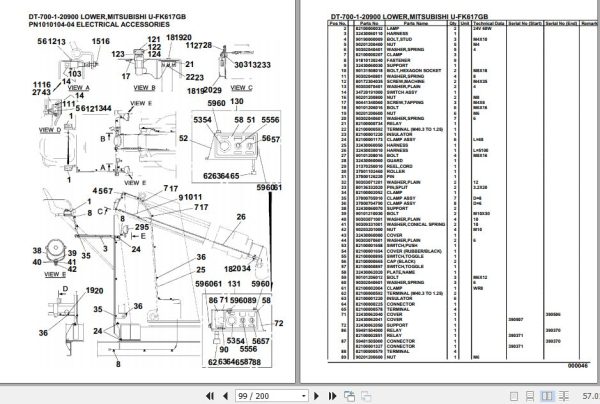 Tadano Crane DT 700 1 20900 Lower Mitsubishi U FK617GB Parts Catalog 2