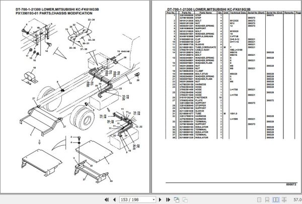 Tadano Crane DT 700 1 21300 Lower Mitsubishi KC FK618G3B Parts Catalog 2