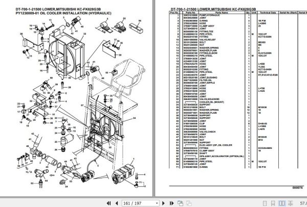Tadano Crane DT 700 1 21500 Lower Mitsubishi KC FK628G3B Parts Catalog 2