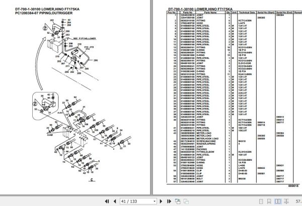 Tadano Crane DT 700 1 30100 Lower Hino FT175 Parts Catalog 2