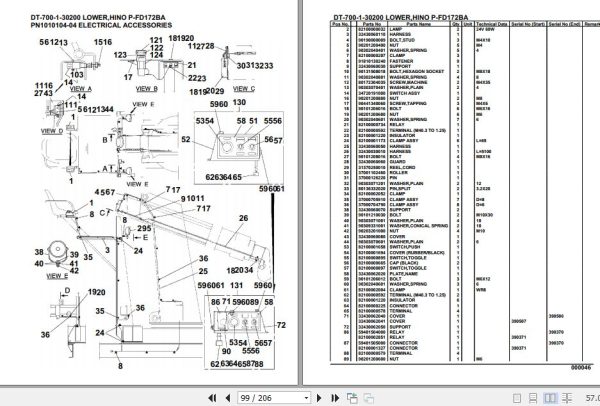 Tadano Crane DT 700 1 30200 Lower Hino P FD172BA Parts Catalog 2