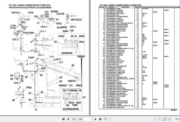 Tadano Crane DT 700 1 40200 Lower Isuzu P FRR12FA Parts Catalog 2
