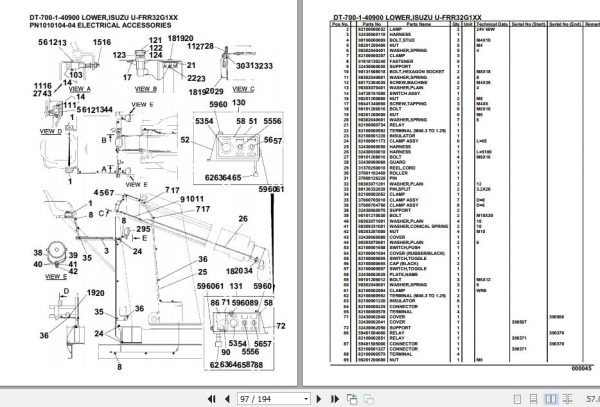 Tadano Crane DT 700 1 40900 Lower Isuzu U FRR32G1XX Parts Catalog 2