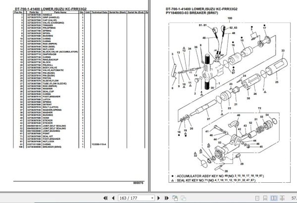Tadano Crane DT 700 1 41400 Lower Isuzu KC FRR33G2 Parts Catalog 2
