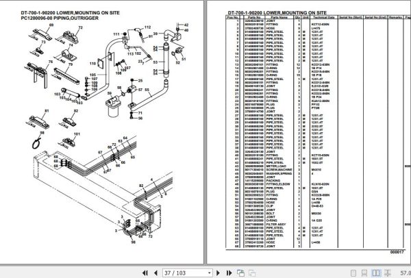 Tadano Crane DT 700 1 90200 Lower Mounting On Site Parts Catalog 2