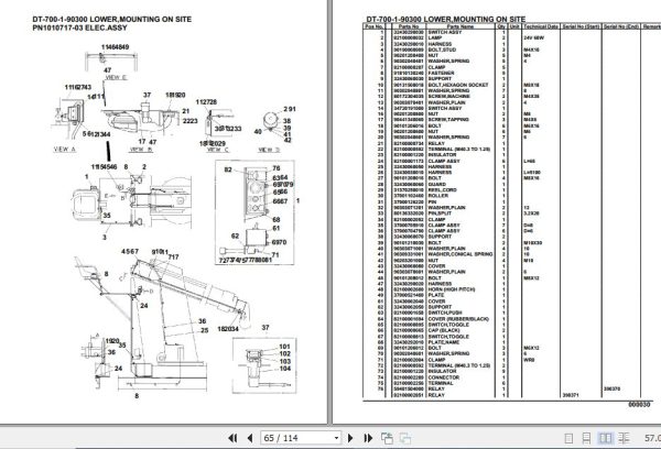 Tadano Crane DT 700 1 90300 Lower Mounting On Site Parts Catalog 2