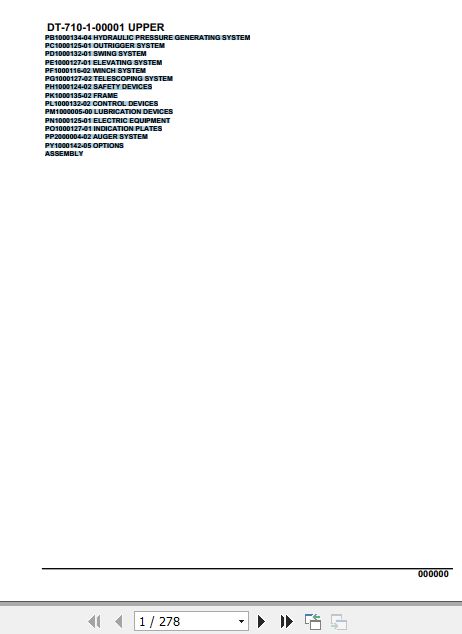 Tadano Crane DT 710 1 00001 Upper Parts Catalog 1