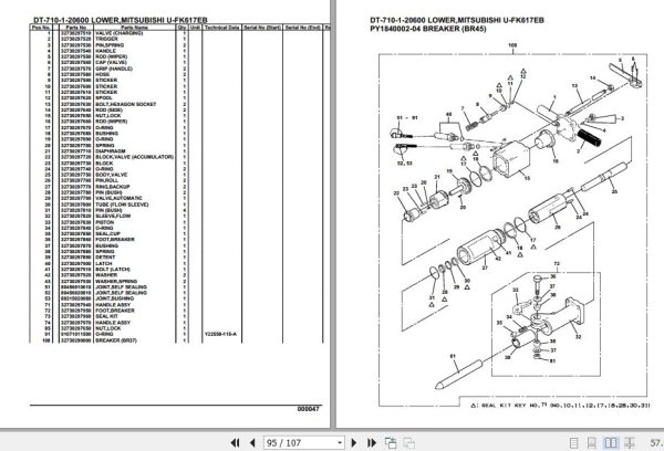 Tadano Crane DT 710 1 20600 Lower Mitsubishi U FK617EB Parts Catalog 2