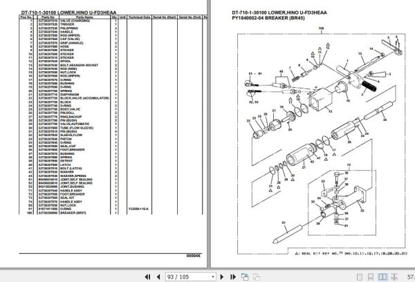 Tadano Crane DT 710 1 30100 Lower Hino U FD3HEAA Parts Catalog 2