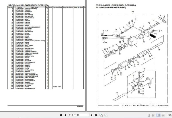Tadano Crane DT 710 1 40100 Lower Isuzu P FRR12DA Parts Catalog 2