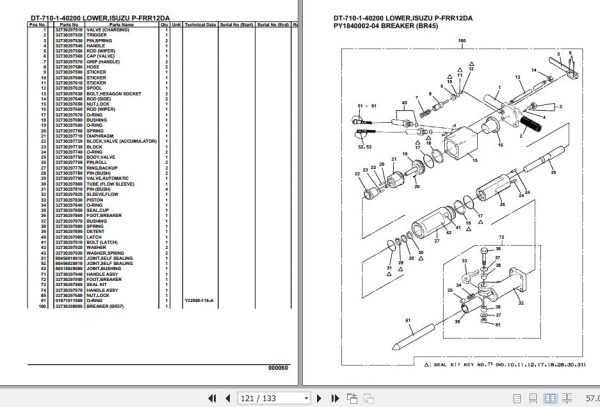 Tadano Crane DT 710 1 40200 Lower Isuzu P FRR12DA Parts Catalog 2