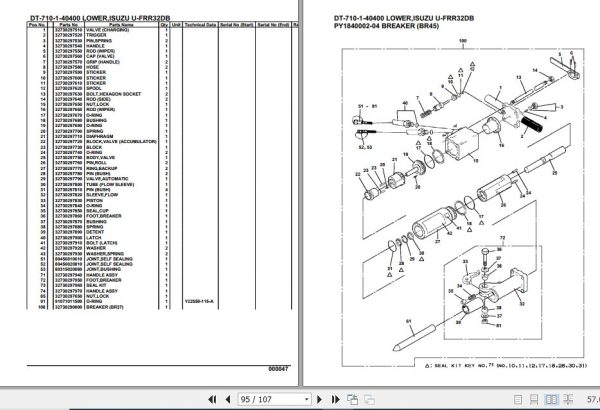 Tadano Crane DT 710 1 40400 Lower Isuzu U FRR32DB Parts Catalog 2