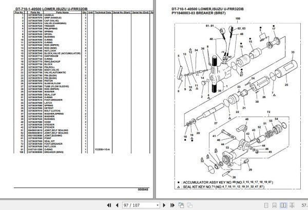 Tadano Crane DT 710 1 40500 Lower Isuzu U FRR32DB Parts Catalog 2
