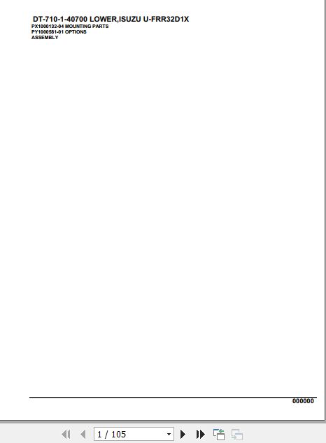 Tadano Crane DT 710 1 40700 Lower Isuzu U FRR32D1X Parts Catalog 1