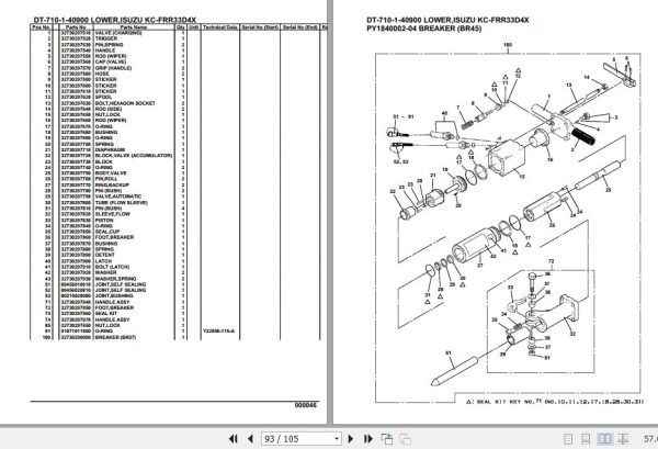 Tadano Crane DT 710 1 40900 Lower Isuzu KC FRR33D4X Parts Catalog 2
