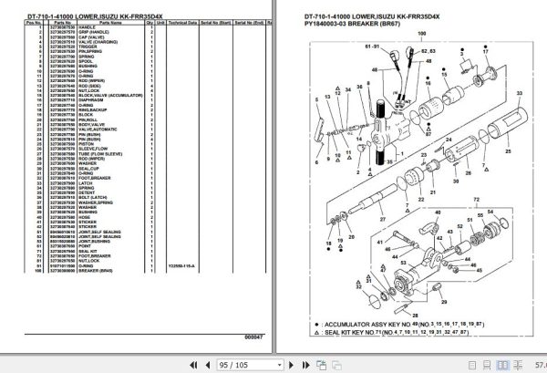 Tadano Crane DT 710 1 41000 Lower Isuzu KK FRR35D4X Parts Catalog 2