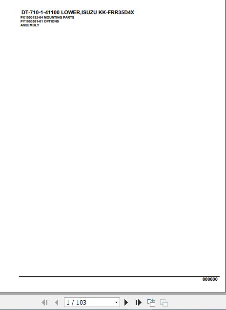 Tadano Crane DT 710 1 41100 Lower Isuzu KK FRR35D4X Parts Catalog 1