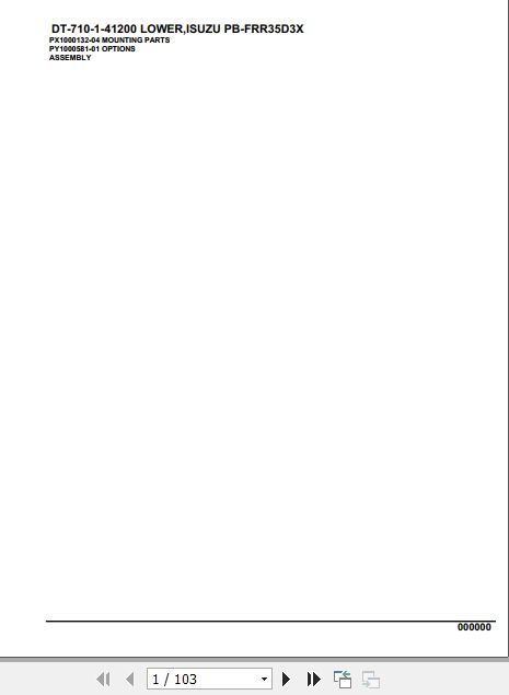 Tadano Crane DT 710 1 41200 Lower Isuzu PB FRR35D3X Parts Catalog 1