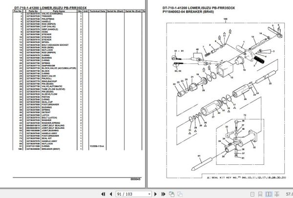 Tadano Crane DT 710 1 41200 Lower Isuzu PB FRR35D3X Parts Catalog 2
