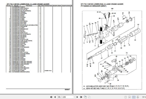 Tadano Crane DT 710 1 90100 Lower Rail and Lan Crane Auger Parts Catalog 2