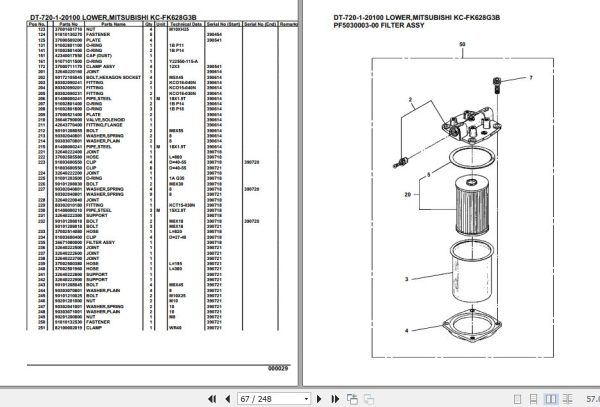 Tadano Crane DT 720 1 20100 Lower Mitsubishi KC FK628G3BI Parts Catalog 2