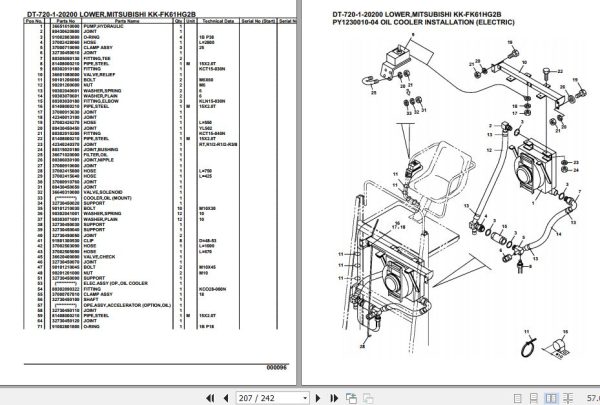 Tadano Crane DT 720 1 20200 Lower Mitsubishi KK FK61HG2B Parts Catalog 2
