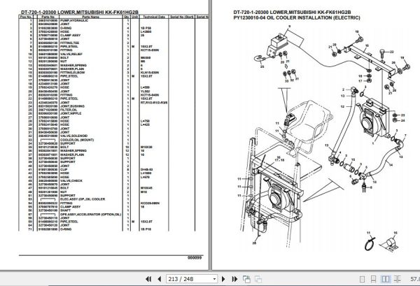 Tadano Crane DT 720 1 20300 Lower Mitsubishi KK FK61HG2B Parts Catalog 2