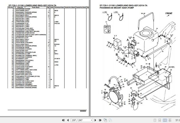 Tadano Crane DT 720 1 31100 Lower Hino BKG GD7JGYA TA Parts Catalog 2