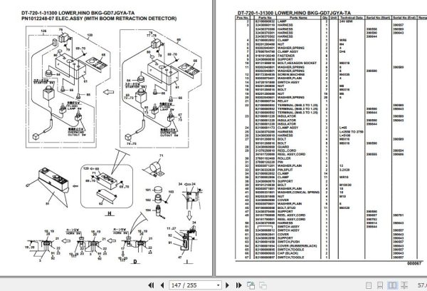 Tadano Crane DT 720 1 31300 Lower Hino BKG GD7JGYA TA Parts Catalog 2