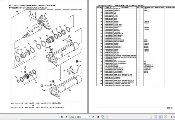 Tadano Crane DT 720 1 31500 Lower Hino TKG GD7JGAA SA Parts Catalog 2