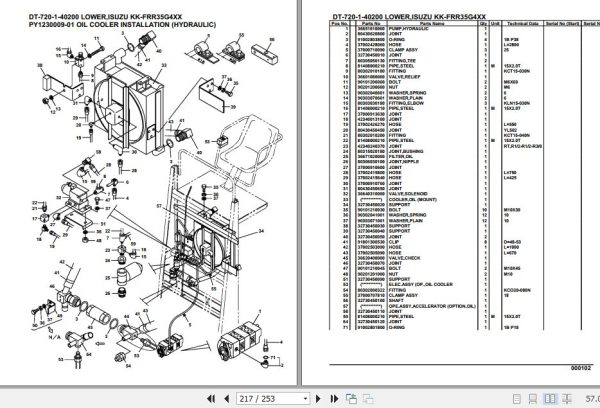 Tadano Crane DT 720 1 40200 Lower Isuzu KK FRR35G4XX Parts Catalog 2
