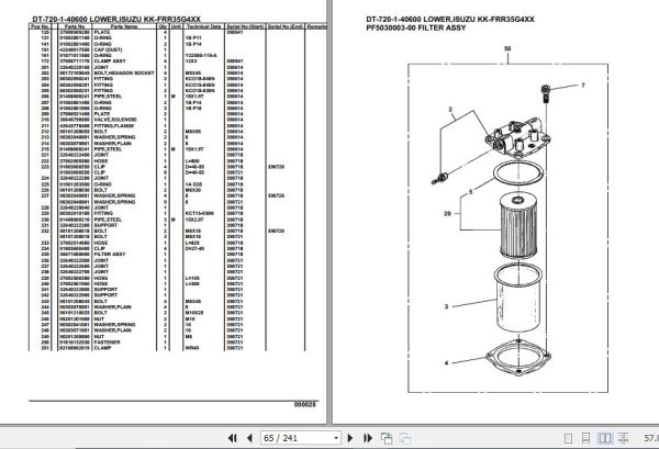 Tadano Crane DT 720 1 40600 Lower Isuzu KK FRR35G4XX Parts Catalog 2