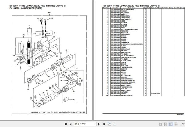 Tadano Crane DT 720 1 41000 Lower Isuzu PKG FRR90S2 JCNYS M Parts Catalog 2