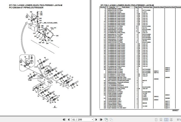Tadano Crane DT 720 1 41600 Lower Isuzu PKG FRR90S1 JAYN M Parts Catalog 2