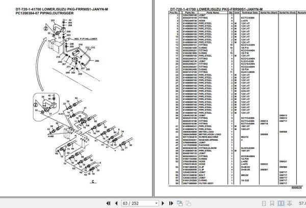 Tadano Crane DT 720 1 41700 Lower Isuzu PKG FRR90S1 JANYN M Parts Catalog 2