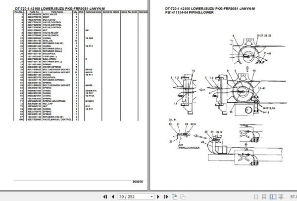 Tadano Crane DT 720 1 42100 Lower Isuzu PKG FRR90S1 JANYN M Parts Catalog 2