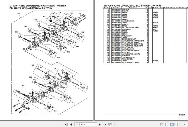 Tadano Crane DT 720 1 42400 Lower Isuzu SKG FRR90S1 JANYN M Parts Catalog 2