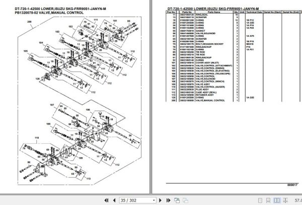 Tadano Crane DT 720 1 42500 Lower Isuzu SKG FRR90S1 JANYN M Parts Catalog 2