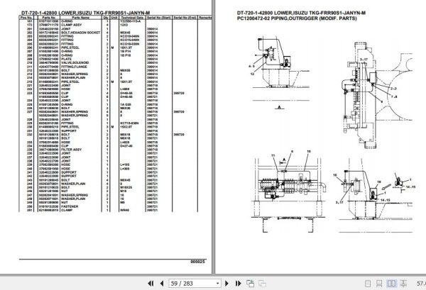 Tadano Crane DT 720 1 42800 Lower Isuzu TKG FRR90S1 JANYN M Parts Catalog 2