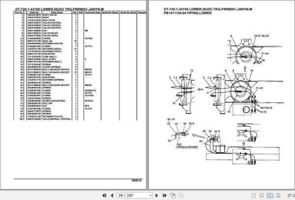 Tadano Crane DT 720 1 43100 Lower Isuzu TKG FRR90S1 JANYN M Parts Catalog 2