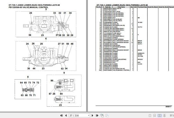 Tadano Crane DT 720 1 43800 Lower Isuzu SKG FSR90S2 JAYH M Parts Catalog 2