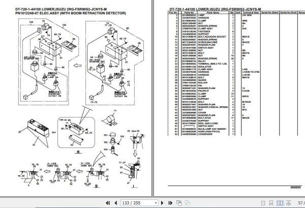 Tadano Crane DT 720 1 44100 Lower Isuzu 2RG FSR90S2 JCNYS M Parts Catalog 2