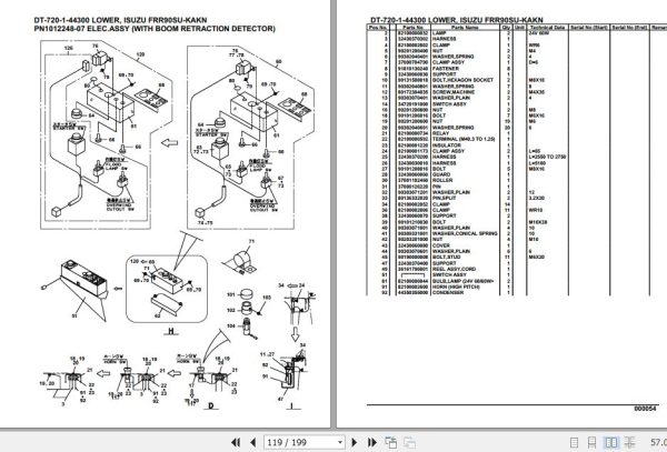 Tadano Crane DT 720 1 44300 Lower Isuzu FRR90SU KAKN Parts Catalog 2