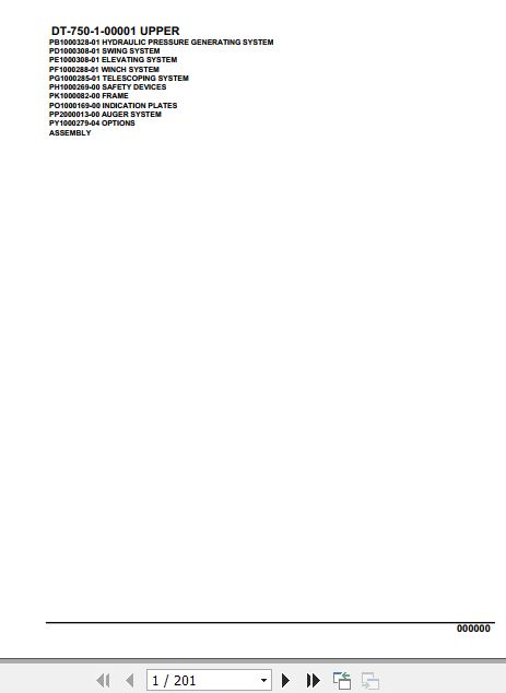 Tadano Crane DT 750 1 00001 Upper Parts Catalog 1