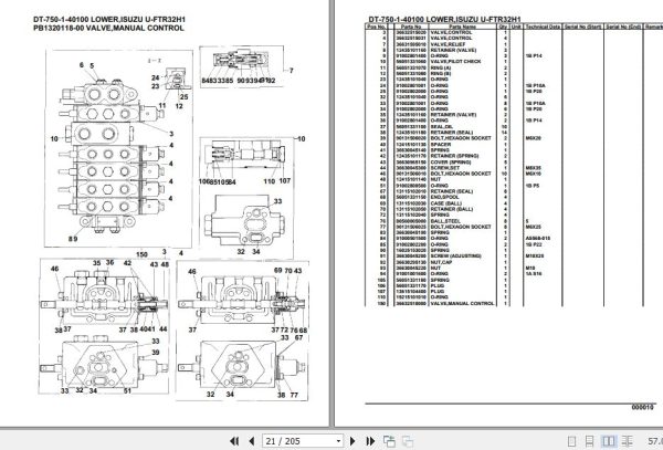 Tadano Crane DT 750 1 40100 Lower Isuzu U FTR32H1 Parts Catalog 2