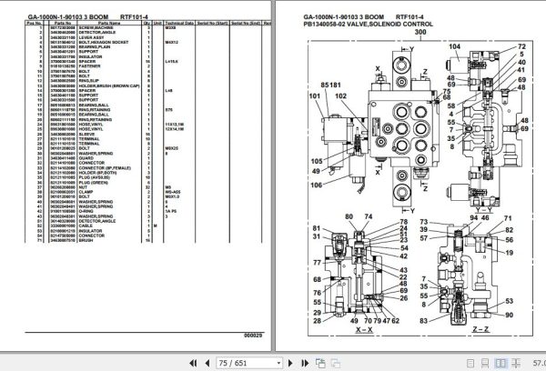 Tadano Crane GA 1000N 1 RTF101 4 90103 3 Boom Parts Catalog 2