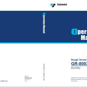 Tadano Crane GR 800XL 4 Operation Manual GR 800XL 4 OM2U 15E 1