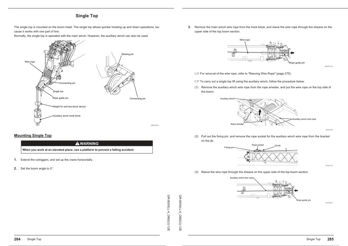 Tadano Crane GR 800XLL 4 Operation Manual GR 800XLL 4 OM2U 12E 2023 2